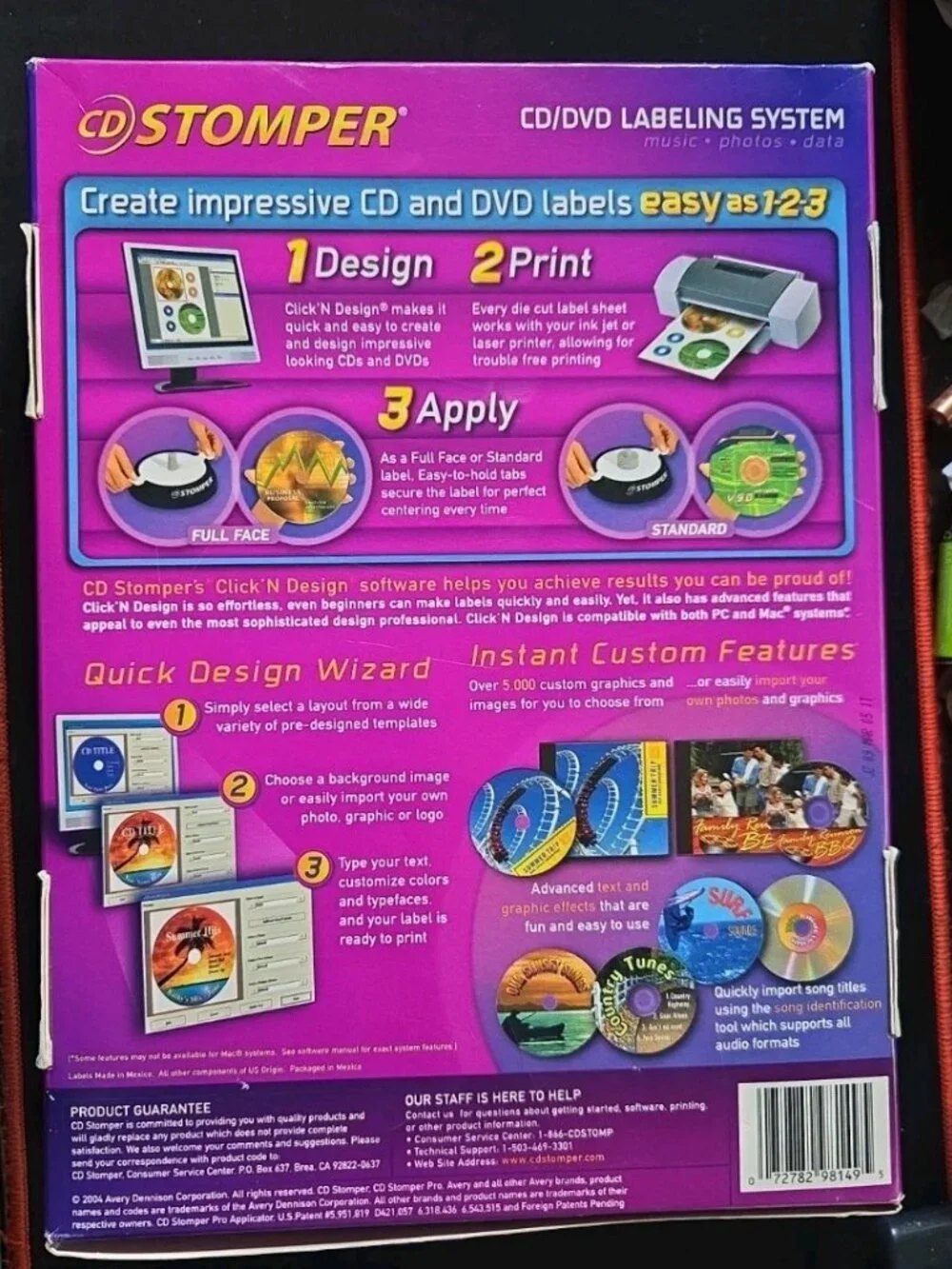 Avery CD Stomper Professional Edition 2004 PC/Mac Compatible 600 labels Kit